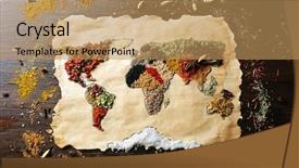  Presentation with resources - Slides enhanced with food resources - map of world made background and a coral colored foreground