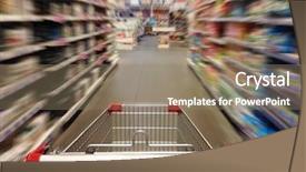  Presentation with resources - Presentation featuring food resources - shopping in supermarket shoping cart background and a coral colored foreground
