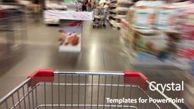  Presentation with supermarket - Beautiful presentation featuring food resources - shopping in supermarket shoping cart backdrop and a gray colored foreground