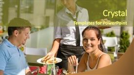  Presentation with waitress - PPT layouts consisting of food restaurant sunny terrace sandwich background and a tawny brown colored foreground