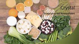  Presentation with calcium - Theme having food rich in calcium top background and a coral colored foreground