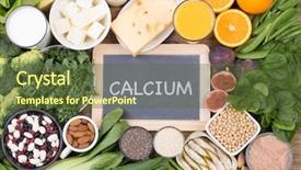  Presentation with calcium - PPT layouts having food rich in calcium top background and a tawny brown colored foreground
