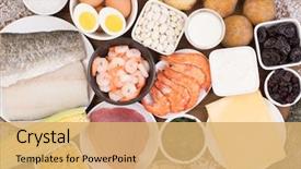  Presentation with rich - Slide deck consisting of food rich in iodine various background and a yellow colored foreground