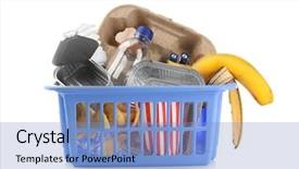  Presentation with plastic container - Theme featuring food rubbish bin - plastic container with garbage background and a  colored foreground