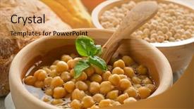  Presentation with food saffron - Amazing PPT layouts having food saffron - chickpeas soup backdrop and a yellow colored foreground