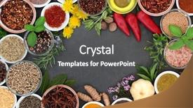  Presentation with herb - Theme consisting of food saffron - herb and spice background border background and a dark gray colored foreground