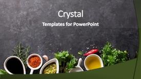  Presentation with salt food - Amazing slide deck having food saffron - herbs condiments and spices backdrop and a gray colored foreground