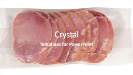  Presentation with food packaging - Cool new presentation with food salami - meat packaging isolated backdrop and a coral colored foreground