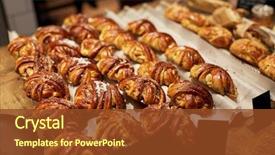  Presentation with price - Slide deck having food sale and baking concept background and a tawny brown colored foreground