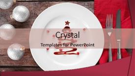  Presentation with christmas chocolate - PPT theme consisting of food sauce - christmas fir tree made background and a coral colored foreground