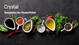  Presentation with herbs - Beautiful slides featuring food sauce - herbs condiments and spices backdrop and a dark gray colored foreground