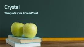  Presentation with apple watch s4 - PPT theme with food school - blackboard and apple background and a tawny brown colored foreground