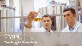  Presentation with food science - Slide set consisting of food science - focused scientist team looking background and a gray colored foreground