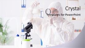  Presentation with testing - Theme with food scientist testing new stuff background and a  colored foreground