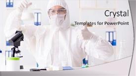  Presentation with street food new york - Slide deck consisting of food scientist testing new stuff background and a  colored foreground