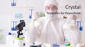  Presentation with street food new york - PPT layouts with food scientist testing new stuff background and a  colored foreground