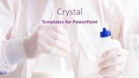  Presentation with testing - PPT theme having food-scientist-testing-new-stuff background and a sky blue colored foreground