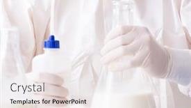  Presentation with testing - PPT layouts enhanced with food-scientist-testing-new-stuff background and a sky blue colored foreground