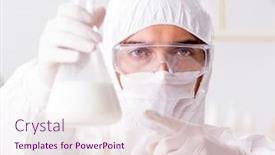  Presentation with testing - PPT layouts enhanced with food-scientist-testing-new-stuff background and a sky blue colored foreground