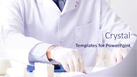  Presentation with testing - Cool new presentation design with food-scientist-testing-new-stuff backdrop and a sky blue colored foreground