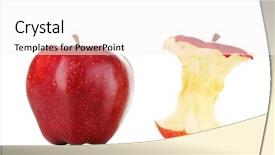  Presentation with red apple tree - Amazing slide set having food scraps - red bitten apple and whole backdrop and a white colored foreground