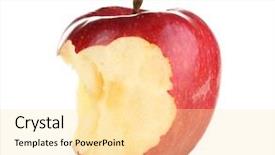  Presentation with apple - Presentation theme enhanced with udon noodles with chicken and peppers - japanese cuisine background and a coral colored foreground