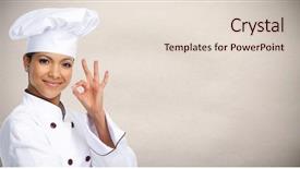  Presentation with chef - Audience pleasing PPT theme consisting of food service - asian chef woman backdrop and a lemonade colored foreground