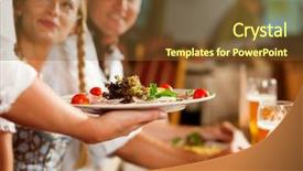  Presentation with wheat - Beautiful presentation theme featuring closeup of flowering columbine or aquilegia plants in their natural habitat in springtime backdrop and a ocean colored foreground