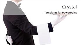  Presentation with food service - Audience pleasing presentation design consisting of blitz - chess game with pieces backdrop and a tawny brown colored foreground