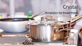  Presentation with kitchen - PPT layouts consisting of food service - kitchen background and a light gray colored foreground