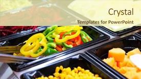  Presentation with food service - Presentation theme consisting of food service - salad bar background and a cream colored foreground