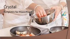  Presentation with chef - PPT layouts consisting of food service - chef at work background and a lemonade colored foreground