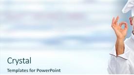  Presentation with chef - Audience pleasing slides consisting of food services collage - chef man backdrop and a  colored foreground