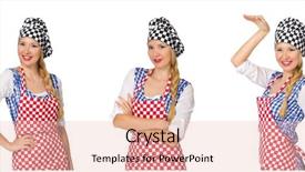  Presentation with white fragility - PPT theme enhanced with food services collage - woman cook isolated background and a  colored foreground