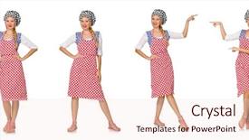  Presentation with white and black woman climbing ladders - PPT layouts having food services collage - woman cook isolated background and a lemonade colored foreground