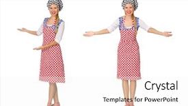  Presentation with cfd white - Cool new slide deck with food services collage - woman cook isolated backdrop and a  colored foreground