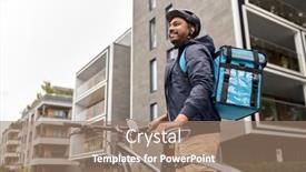  Presentation with food city - Slide deck enhanced with food-shipping-profession-and-people background and a coral colored foreground