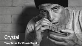  Presentation with hungry children poor - Slides consisting of food shortage - hungry poor man eating piece background and a  colored foreground