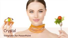  Presentation with food body - PPT layouts with food slim body slimming treatment background and a lemonade colored foreground