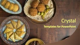  Presentation with arabic food - Slides featuring food snack and sweet top background and a tawny brown colored foreground