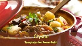  Presentation with food red - Slides with food soup - traditional goulash or beef stew background and a tawny brown colored foreground