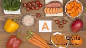  Presentation with vitamin - Slide deck enhanced with food sources of beta carotene background and a gold colored foreground