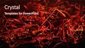  Presentation with food saffron - Slide set having food spices - spanish saffron treads background and a wine colored foreground