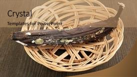  Presentation with banana - Cool new theme with food spoilage - rotten banana isolated on white backdrop and a  colored foreground