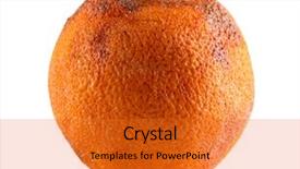  Presentation with orange - PPT theme enhanced with food spoilage - rotten orange isolated on white background and a gold colored foreground