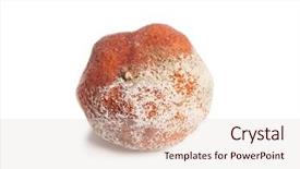  Presentation with orange - Cool new slides with food spoilage - rotten orange isolated on white backdrop and a lemonade colored foreground