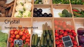  Presentation with boxes - Audience pleasing presentation theme consisting of food stall - greengrocer s display with boxes backdrop and a  colored foreground