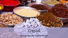  Presentation with indian food - Beautiful slides featuring food stall - indian spices backdrop and a light blue colored foreground