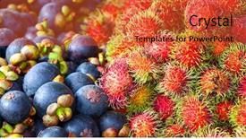  Presentation with mangosteen - Audience pleasing presentation theme consisting of food stall - rambutan and mangosteen backdrop and a red colored foreground