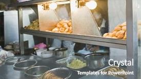  Presentation with new delhi - Presentation theme having food stall in a street background and a gray colored foreground